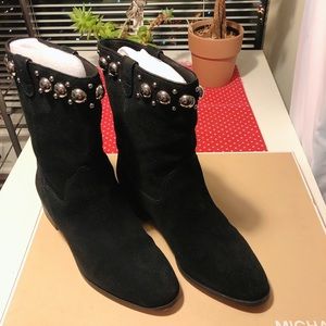 Michael Kors black ankle boots with silk bottom